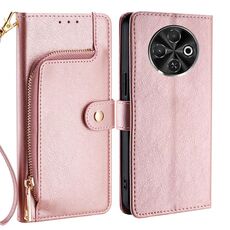 Per Tecno Spark 30C 4G Custodia in pelle con cerniera (oro rosa)
