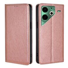 Per Tecno Pova 6 Neo 4G Gloss Oil Solid Color Magnetic Leather Phone Case (Oro Rosa)