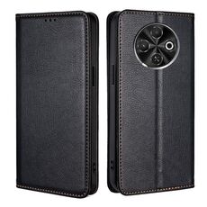 Per Tecno Spark 30C 4G Gloss Oil Solid Color Magnetic Leather Phone Case (Nero)