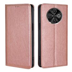 Per Tecno Spark 30C 4G Gloss Oil Solid Color Magnetic Leather Phone Case (Oro Rosa)