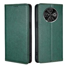 Per Tecno Spark 30C 4G Gloss Oil Solid Color Magnetic Leather Phone Case (Verde)