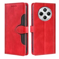 Per Redmi 14C 4G Custodia in pelle con fibbia magnetica Skin Feel (rosso)