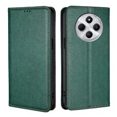 Per Redmi 14C 4G Gloss Oil Solid Color Magnetic Leather Phone Case (Verde)