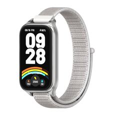 Per Xiaomi Smart Band 9 Active / Redmi Band 3 Mijobs Metal Shell Nylon Loop Watch Band (argento conchiglia)