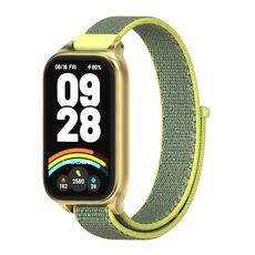 Per Xiaomi Smart Band 9 Active / Redmi Band 3 Mijobs Metal Shell Nylon Loop Watch Band (oro giallo brillante)