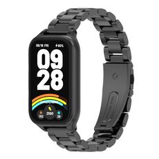 Per Xiaomi Smart Band 9 Active / Redmi Band 3 Mijobs Metal Shell Three-Bead Cinturino in acciaio inossidabile (nero)
