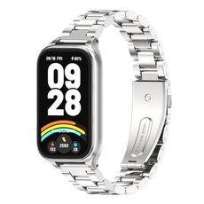 Per Xiaomi Smart Band 9 Active / Redmi Band 3 Mijobs Metal Shell Three-Bead Cinturino in acciaio inossidabile (argento)