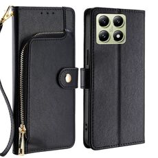 Per Xiaomi 14T 5G Custodia in pelle con cerniera (nero)