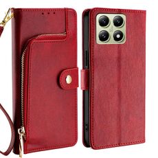 Per Xiaomi 14T 5G Custodia in pelle con cerniera (rosso)