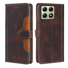 Per Xiaomi 14T 5G Custodia in pelle con fibbia magnetica Skin Feel (marrone)