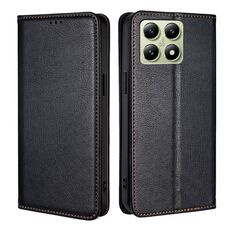 Per Xiaomi 14T 5G Custodia magnetica in pelle tinta unita color petrolio lucido per telefono (nero)