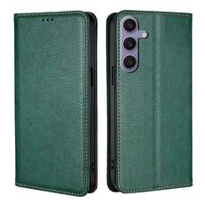 Per Samsung Galaxy S25+ 5G Custodia magnetica in pelle tinta unita color petrolio lucido (verde)