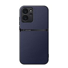 Per Honor 80 SE Custodia per telefono antiurto magnetica in pelle Litchi con copertura completa (blu navy)