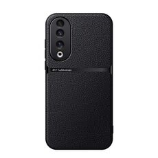Per Honor 90 Pro Custodia per telefono antiurto magnetica in pelle Litchi con copertura completa (nera)