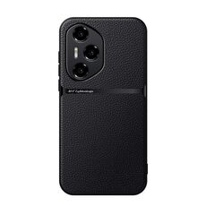Per Honor 300 Pro Custodia per telefono antiurto magnetica in pelle Litchi con copertura completa (nera)