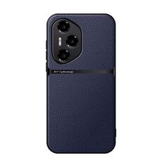 Per Honor 300 Pro Custodia per telefono antiurto magnetica in pelle Litchi con copertura completa (blu navy)