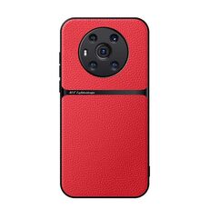 Custodia per telefono antiurto magnetica a copertura totale in pelle Litchi per Honor Magic3 (rossa)