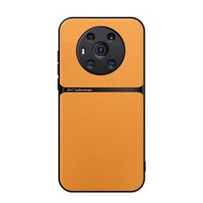 Custodia per telefono antiurto magnetica a copertura totale in pelle Litchi per Honor Magic3 (giallo)
