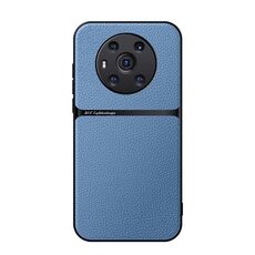 Custodia per telefono antiurto magnetica a copertura totale in pelle Litchi per Honor Magic3 (blu)
