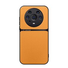 Custodia per telefono antiurto magnetica a copertura totale in pelle Litchi per Honor Magic3 Pro (giallo)