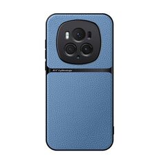 Per Honor Magic6 Pro Custodia per telefono antiurto magnetica in pelle Litchi con copertura completa (blu)