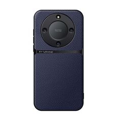 Per Honor X9a Custodia per telefono antiurto magnetica in pelle Litchi con copertura completa (blu navy)