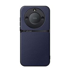 Per Honor X40 Custodia per telefono antiurto magnetica in pelle Litchi con copertura completa (blu navy)
