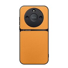 Per Honor X50 Custodia per telefono antiurto magnetica in pelle Litchi con copertura completa (giallo)