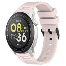 Per COROS Watch 22mm Vertical Pattern Black Buckle Silicone Watch Band (Rosa)