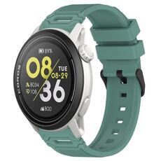 Per COROS Watch 22mm Vertical Pattern Black Buckle Silicone Watch Band (verde oliva)