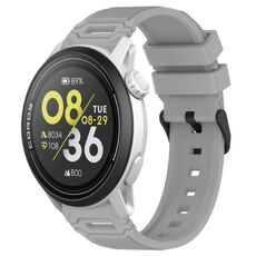 Per COROS Watch 22mm Vertical Pattern Black Buckle Silicone Watch Band (Grigio)