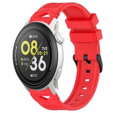 Per COROS Watch 22mm Cinturino in silicone con fibbia nera punteggiata (rosso)