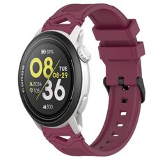 Per COROS Watch 22mm Cinturino in silicone con fibbia nera punteggiata (rosso vino)