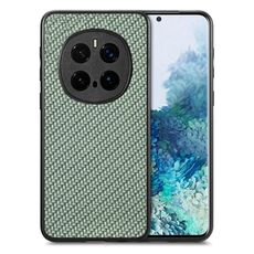 Per Honor Magic7 Pro Custodia per telefono con cover posteriore in pelle con trama in fibra di carbonio (verde)