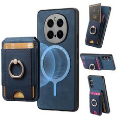 Per Honor Magic 7 Pro Retro Splittable Magnetic Stand Cart Bag Custodia in pelle per telefono (blu)