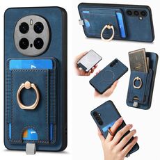 Per Honor Magic 7 Pro Retro Splittable Magnetic Card Bag Custodia in pelle per telefono (blu)