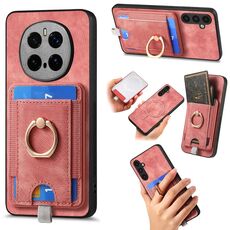 Per Honor Magic 7 Pro Retro Splittable Magnetic Card Bag Custodia in pelle per telefono (rosa)