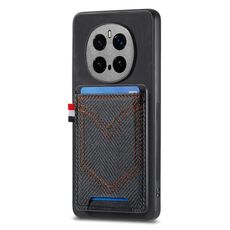 Custodia per telefono in pelle con texture denim per Honor Magic7 Pro con slot per schede (nero)