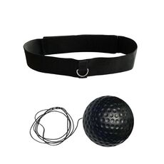 Palla da allenamento per riflessi da boxe, fitness indoor, sport ricreativi, combattimento, combattimento con fascia, palla da boxe, colore: palla PU nera