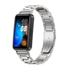 Per Huawei Band 8 16mm Cinturino di ricambio in metallo a tre ceppi (argento)