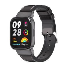 Per il cinturino dell'orologio in pelle TPU Mijobs Redmi Watch 3 (nero)