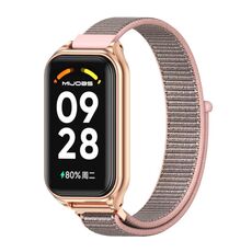 Per cinturino per orologio Redmi Band 2 Mijobs in metallo traspirante con cinturino in nylon traspirante (oro rosa rosa)