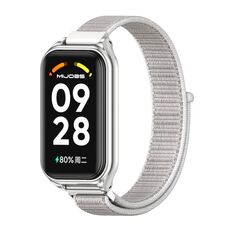 Per Redmi Band 2 Mijobs Cinturino in nylon traspirante con cinturino in metallo traspirante (Sea Shell Silver)