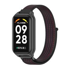 Per Redmi Band 2 Mijobs Cinturino in nylon traspirante con cinturino in metallo traspirante (nero rosso)