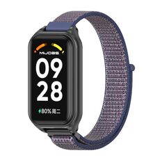 Per Redmi Band 2 Mijobs Cinturino in nylon traspirante con cinturino in metallo traspirante (blu notte nero)