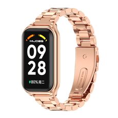 Per Redmi Band 2 Mijobs scocca in metallo + cinturino in acciaio inossidabile a tre sfere (oro rosa)