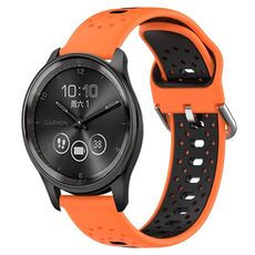 Per GarminMove Trend Cinturino in silicone bicolore traspirante da 20 mm (arancione + nero)