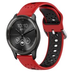 Per GarminMove Trend Cinturino in silicone bicolore traspirante da 20 mm (rosso + nero)