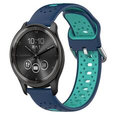 Per GarminMove Trend Cinturino in silicone bicolore traspirante da 20 mm (blu + verde acqua)