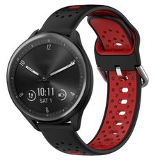 Per Garmin Vivomove Sport Cinturino in silicone bicolore traspirante da 20 mm (nero + rosso)
